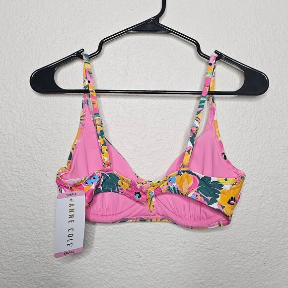 NWT Anne Cole Women's Sunshine Floral Underwire Top Size small V-Wire Bikini Top - Picture 5 of 6